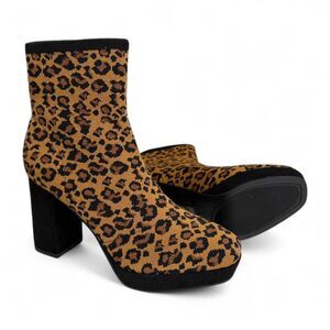 MIA Women's Candra Knit Platform Block-Heel Booties Boots, NEW! Size 8.5